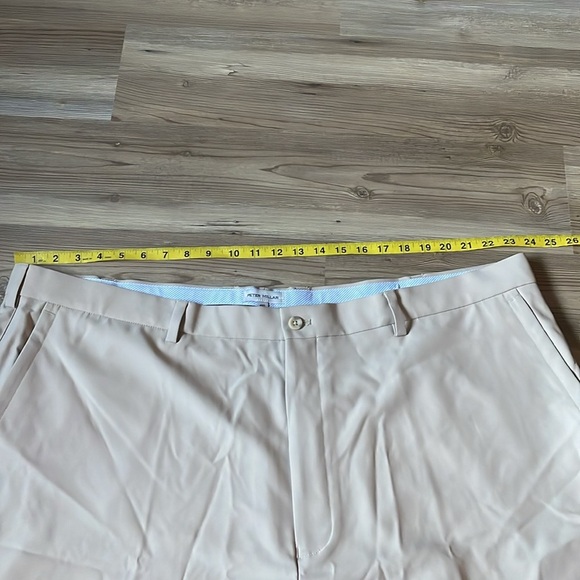 Peter Millar Salem Khaki Twill Performance Shorts Mens 48R Neutral Lightweight - Picture 5 of 8
